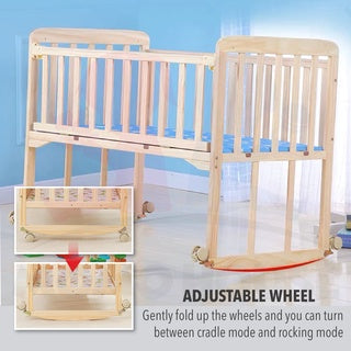 Multi Functional Single Layer Wooden Baby Cot with Mosquito Stand & Net Katil Bayi Dgn Kelambu