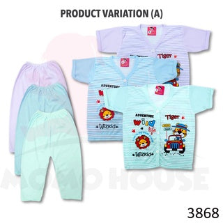 Newborn Baju Baby Infant Suit Dino Design Baju Baby (1pcs = Baju + Seluar) (Random Pick)(3868 & 3879)