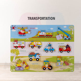 ðŸ”¥Hot itemðŸ”¥Wooden Educational Hand Grip Jigsaw Puzzle Kids & Baby Early Learning Knob Puzzle Toys
