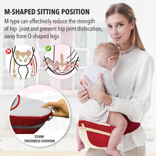 Premium Ergonomic Breathable & Adjustable Baby Carrier With Hip Seat and Storage