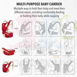 Premium Ergonomic Breathable & Adjustable Baby Carrier With Hip Seat and Storage