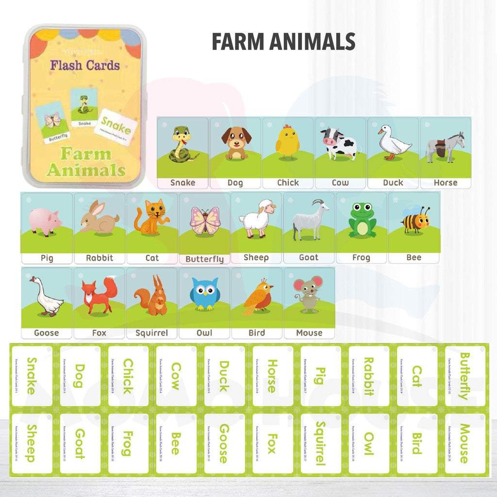 Early Learning Flash Card Kad Animal Shape Colour Body Number Alphabet Fruit Weather Kids Education