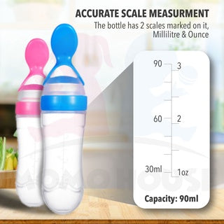 Silicone Baby Food Squeeze Feeder With Spoon Cover Easy Feeder Spoon Sudu Makan Baby Easy Feeder