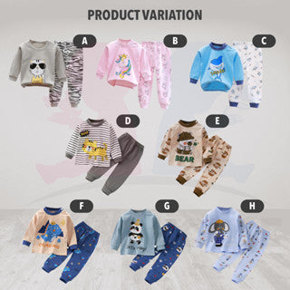 Kids Pyjamas Sleepsuit Baby Clothes Kids Sleepwear Baju Tidur Lengan Panjang Budak Pajamas Long Sleeve Pyjamas Kids Set