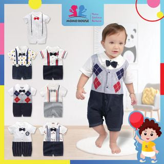 Romper Baby Boy Romper Newborn Baby Clothing Bow Tie Baby Gentleman Suit Boy Baby Newborn Clothes Bayi Romper One Piece