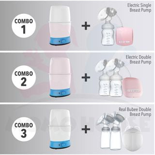 (4 in 1) Milk Bottle Warmer Sterilizer Steriliser - Combo Breast Pump Real Bubee