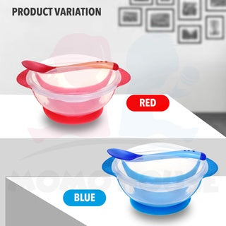 Baby Feeding Bowl with Spoon Temperature Detection Baby Food Baby Feeding Bowl Bekas Makan Bayi