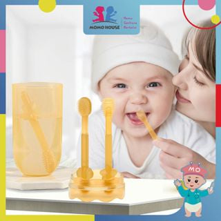 Berus Gigi Baby 3 in 1 Silicone Baby Toothbrush Tongue Cleaner Baby Soft Toothbrush Infants Pembersih Lidah Baby Tooth B