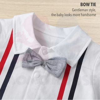 Romper Baby Boy Romper Newborn Baby Clothing Bow Tie Baby Gentleman Suit Boy Baby Newborn Clothes Bayi Romper One Piece