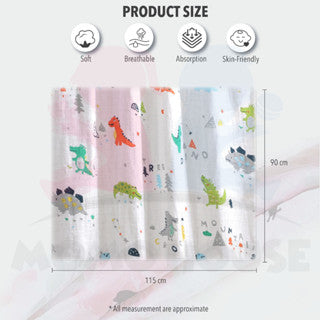 Swaddle Baby Blanket Kain Bedung Baby Muslin Swaddle Wrap Baby Kain Lampin Cotton Towel Baby Bedung Bayi (RANDOM)