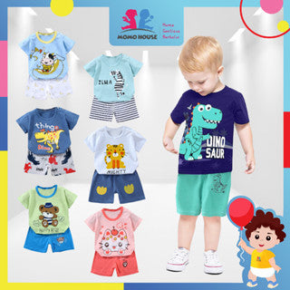 T-Shirt Newborn Baby Girls Boy Baju Murah Budak Baju Set Budak Baby Set Clothes Short Sleeve Shirt Cotton Shirt Kids