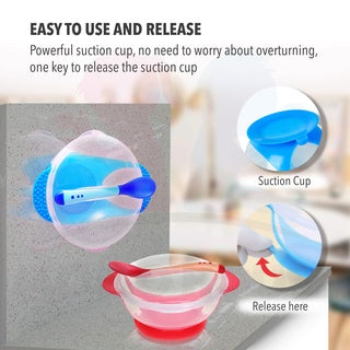 Baby Feeding Bowl with Spoon Temperature Detection Baby Food Baby Feeding Bowl Bekas Makan Bayi