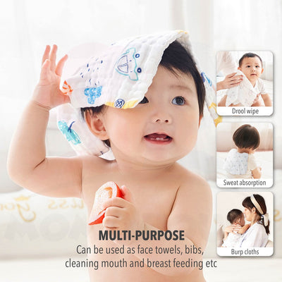 Baby Handkerchief 6 layer Baby Cotton Soft Six Layers Gauze Newborn Baby Towel Wash Cloth Sapu Tangan (29CM X 29CM)