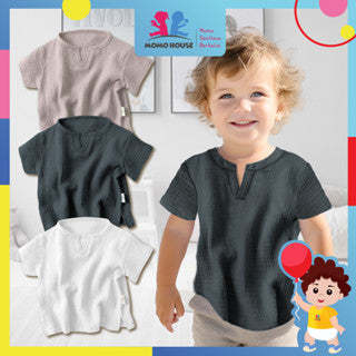 Baju Budak Lelaki Kids Shirt Boy Baby Shirt Baju Bayi Lelaki Casual Baby Boy Outfit Kids Plain Shirt tshirt budak lelaki