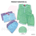 Baby Shirt Eyelet Baby Suit Short Pants and Sleeveless Shirt Sets Baju Lubang Pendek (N1013 / N1011)