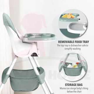 Multifunction Baby Chair Feeding Safety Baby Chair Adjustable Foldable Portable Dining High Chair Baby with Storage Bag