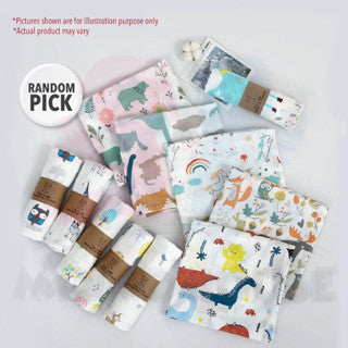 Swaddle Baby Blanket Kain Bedung Baby Muslin Swaddle Wrap Baby Kain Lampin Cotton Towel Baby Bedung Bayi (RANDOM)