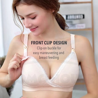 Wirefree Women Maternity Nursing Bra Breastfeeding Bras With Sponge Pad Pregnant Women Feeding Bra - Hook Design