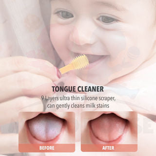 Berus Gigi Baby 3 in 1 Silicone Baby Toothbrush Tongue Cleaner Baby Soft Toothbrush Infants Pembersih Lidah Baby Tooth B