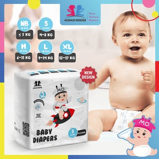 (1Pcs) Ready Stock Momo House Baby Diaper Newborn Baby Diapers Lampin Kanak-Kanak