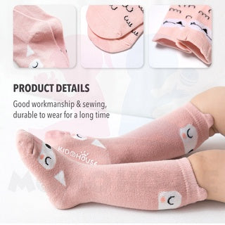 Newborn Cotton Baby Knee High Socks Kids Infant Toddler Cartoon Anti Mosquito Stockings Soft Cotton Socks (HSOCK02)