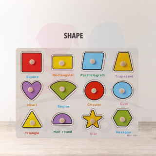 ðŸ”¥Hot itemðŸ”¥Wooden Educational Hand Grip Jigsaw Puzzle Kids & Baby Early Learning Knob Puzzle Toys
