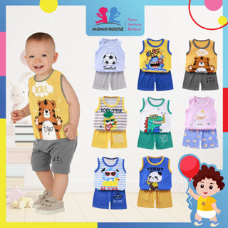 Baby Clothes Baju Budak Singlet Kanak Kanak Kids Baby Boy Singlet Set Singlet Kid Sleeveless Shirt Singlet Pant Children