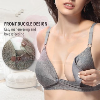 Women Nursing Maternity Breastfeeding Bra for MOMO & Real Bubee Breast Pump - Button Design