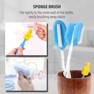 7 in 1 Baby Bottle Sponge Cleaning Tools Straw Brush Nipple Brush