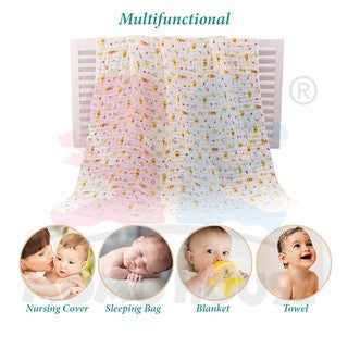 MOMO HOUSE Newborn Baby Muslin Swaddle Kain Bedung Soft Blanket Kain Selimut Napkin Lampin