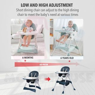 Multifunction Baby Chair Feeding Safety Baby Chair Adjustable Foldable Portable Dining High Chair Baby with Storage Bag