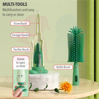 Bottle Cleaning Brush Bottle Brush Set Pencuci Botol Susu Berus Soft Silicone Straw Brush Silicone Bottle Brush Cleaning