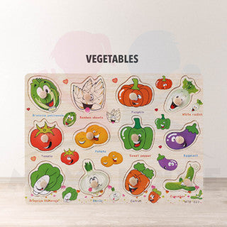 ðŸ”¥Hot itemðŸ”¥Wooden Educational Hand Grip Jigsaw Puzzle Kids & Baby Early Learning Knob Puzzle Toys