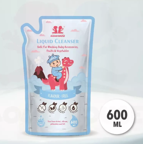 600ML Momo House Vegetable & Baby Accessories Liquid Cleanser Refill Pack Baby Bottle Wash Cecair Pencuci Botol & Puting