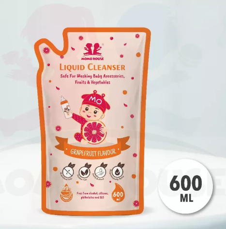 600ML Momo House Vegetable & Baby Accessories Liquid Cleanser Refill Pack Baby Bottle Wash Cecair Pencuci Botol & Puting
