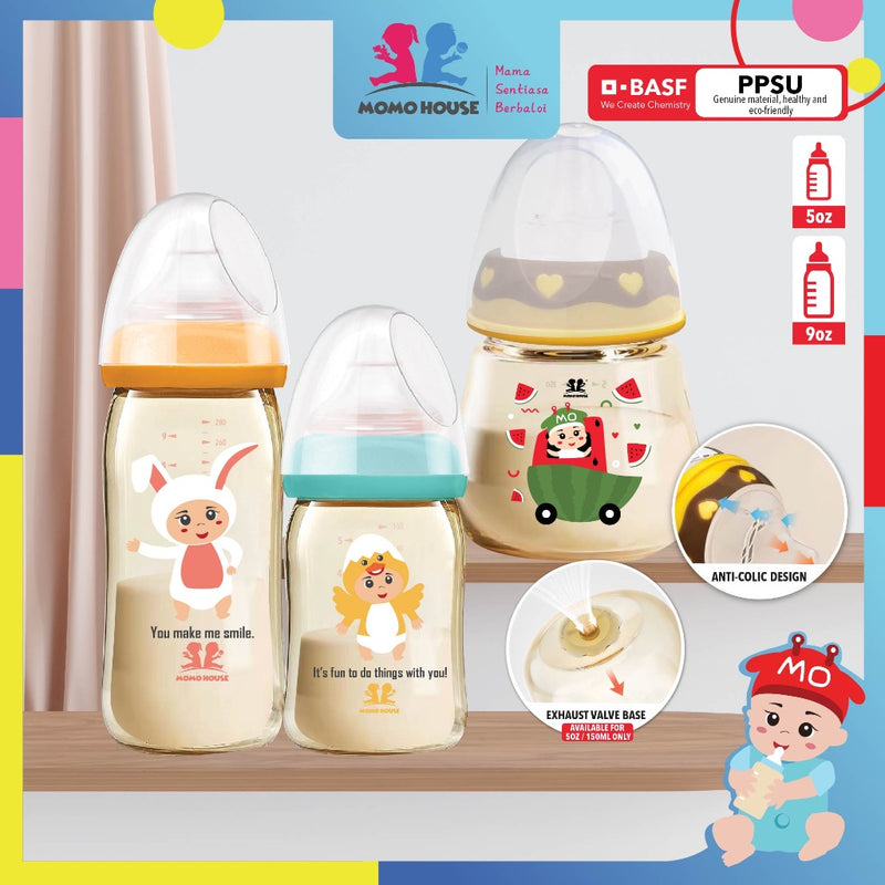 (Limited Edition) MOMO HOUSE PPSU Nursing Bottle Milk Bottle Wide Neck Milk Bottle PPSU Bottle Botol Susu Wide Neck