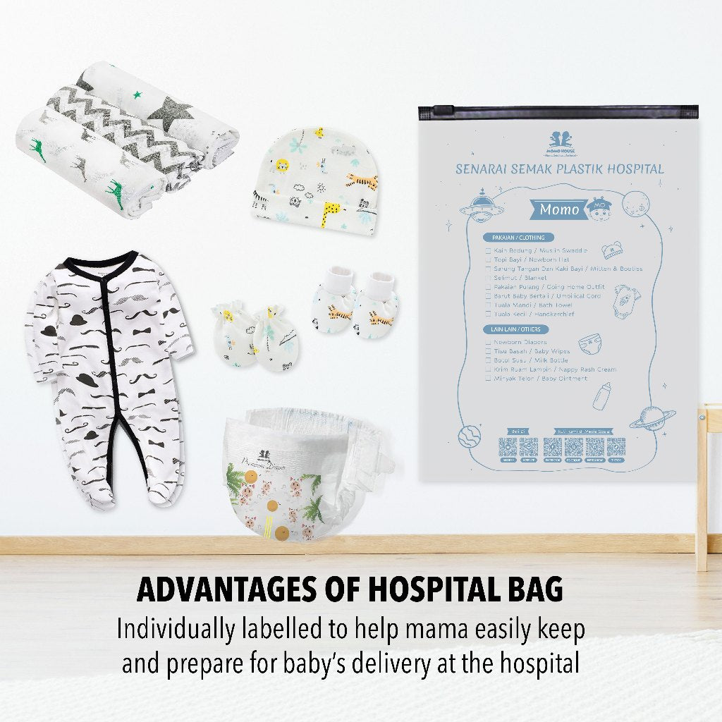 Momo House Ziplock Bag Hospital Bag For Baby Zipper Bag For Clothes Organizer Plastik Hospital Bersalin