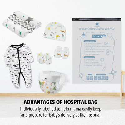 Momo House Ziplock Bag Hospital Bag For Baby Zipper Bag For Clothes Organizer Plastik Hospital Bersalin
