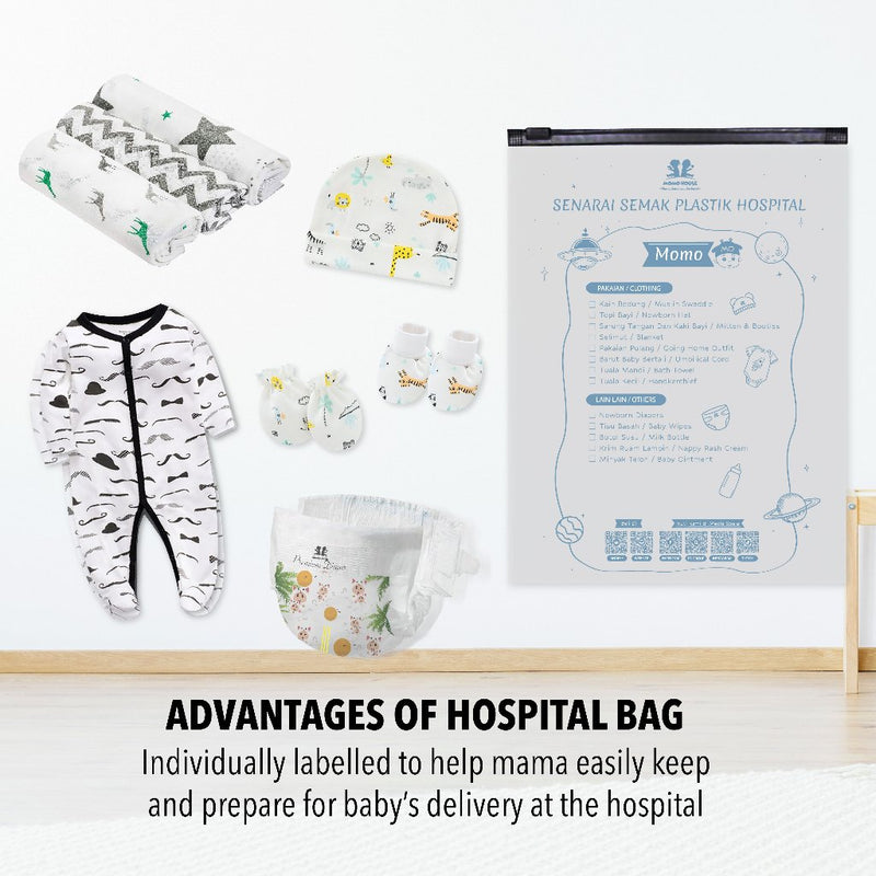Momo House Ziplock Bag Hospital Bag For Baby Zipper Bag For Clothes Organizer Plastik Hospital Bersalin