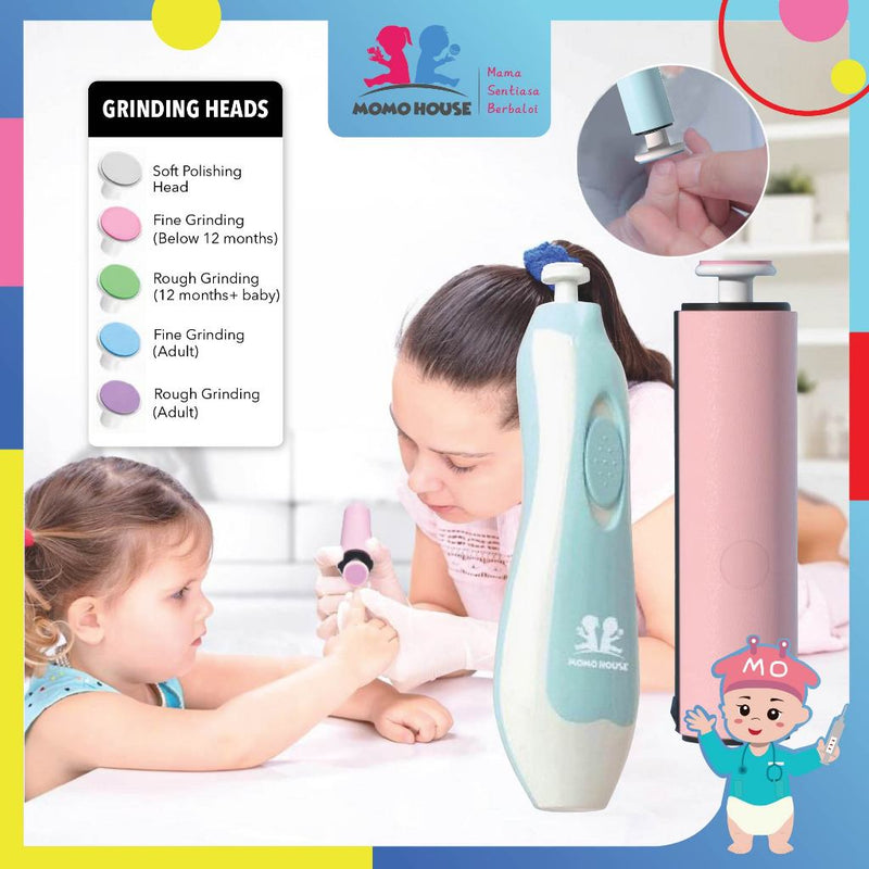 MOMO HOUSE 6 in 1 Electric Baby Adult Nail Trimmer Pedicure & Manicure Baby Nail Clipper