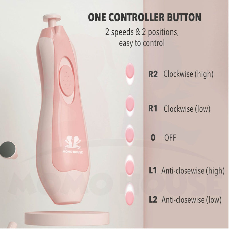 MOMO HOUSE 6 in 1 Electric Baby Adult Nail Trimmer Pedicure & Manicure Baby Nail Clipper