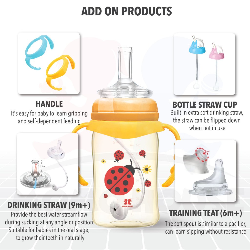 (Limited Edition) MOMO HOUSE PPSU Nursing Bottle Milk Bottle Wide Neck Milk Bottle PPSU Bottle Botol Susu Wide Neck