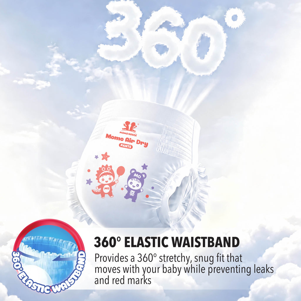 Momo House Momo AirDry Pants Lampin Pakai Buang Jenis Seluar Super Lembut Untuk Kanak-Kanak Diaper Pants Kids Super Soft Popok Bayi Bernafas Nyaman untuk Keseharian