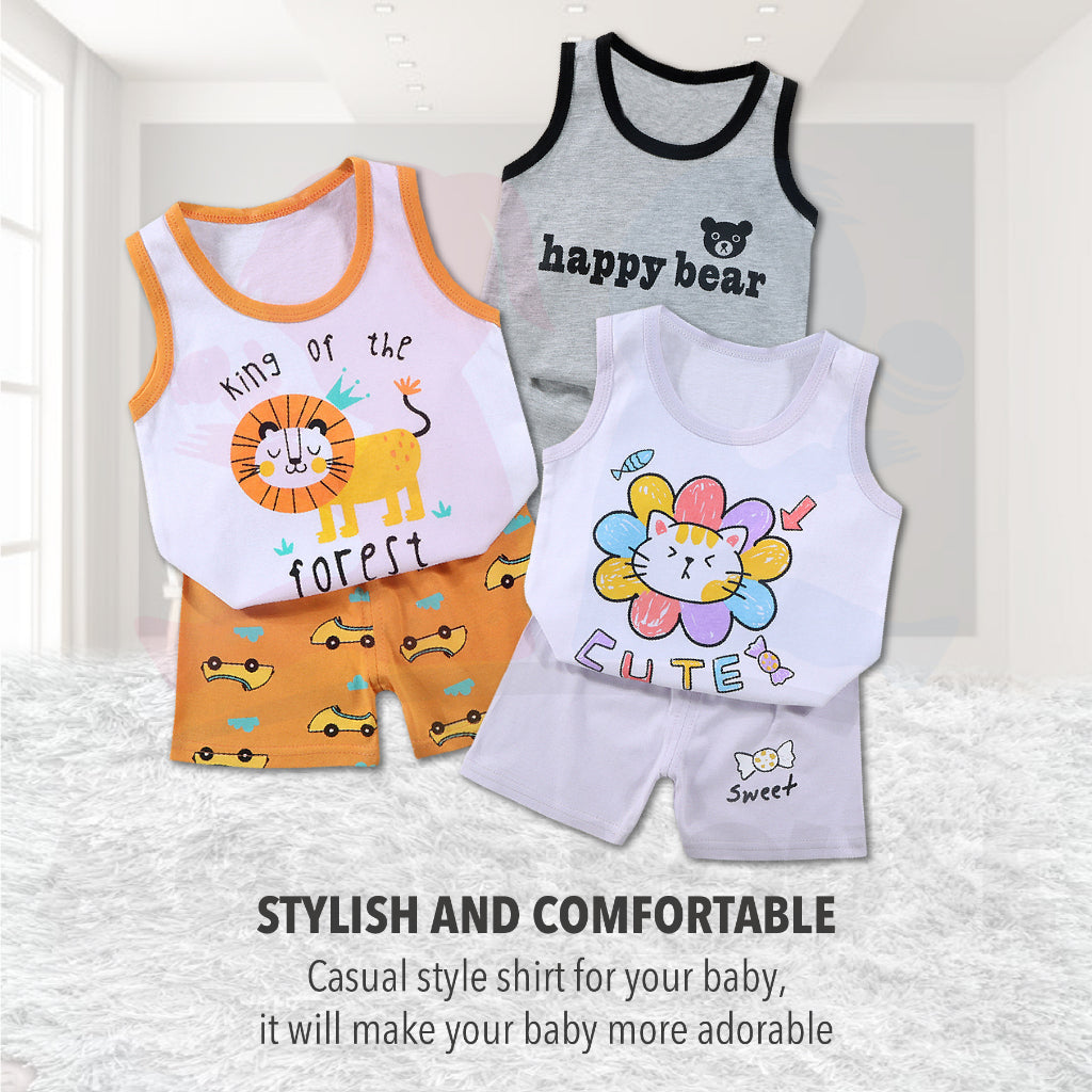 Kids Singlet Baby Boy Baju Singlet Baby Clothes Set Singlet Baby Girl Budak Perempuan Baju Singlet Budak Lelaki