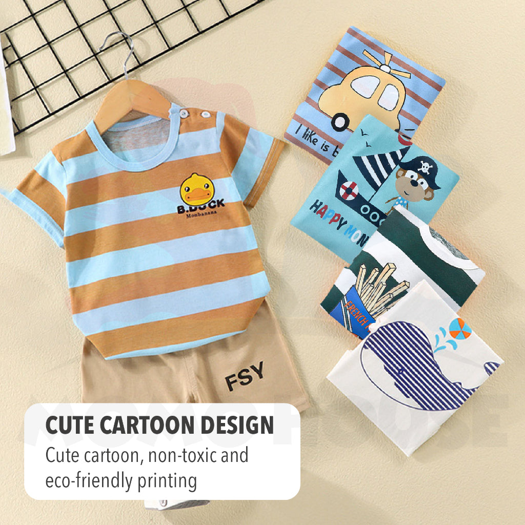 Kids Clothes Set Budak Lelaki Baju Set Budak Perempuan Baju Lengan Pendek Baby Clothes Budak Lelaki Baju Budak Perempuan