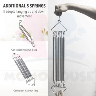 (NEW DESIGN) MOMO HOUSE Baby Spring Cot Stand/ Buaian Bayi/ Baby Cradle Swing/ Buai Baby