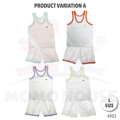 Baju Lubang Bayi T-Shirt Bayi Eyelet Suit [1 pcs = Shirt + Pant] [Random Pick] (4903 & 3902)