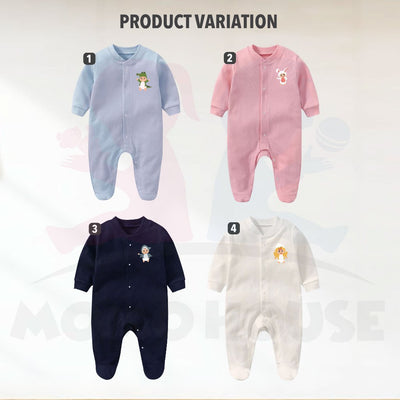 MOMO HOUSE Baby Romper Long Sleeve Newborn Baby Clothing Baju Newborn Baju Tidur Baby Sleepsuit Newborn Clothes