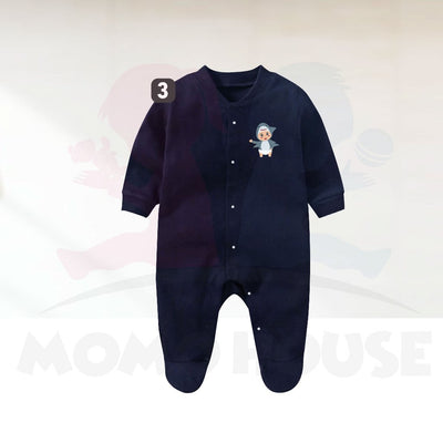MOMO HOUSE Baby Romper Long Sleeve Newborn Baby Clothing Baju Newborn Baju Tidur Baby Sleepsuit Newborn Clothes