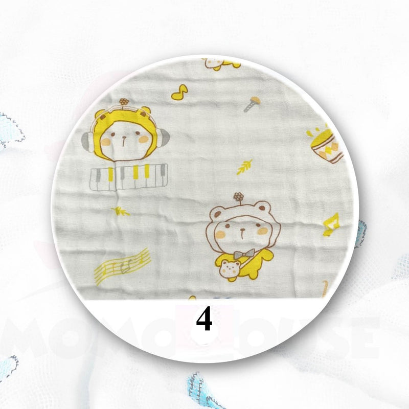 Baby Handkerchief 6 layer Baby Cotton Soft Six Layers Gauze Newborn Baby Towel Wash Cloth Sapu Tangan (29CM X 29CM)